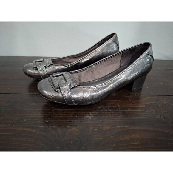 EUC LifeStride Metallic Gray Slip-on Pumps/Pre-owned, Sz. 7.5M - Picture 2 of 11